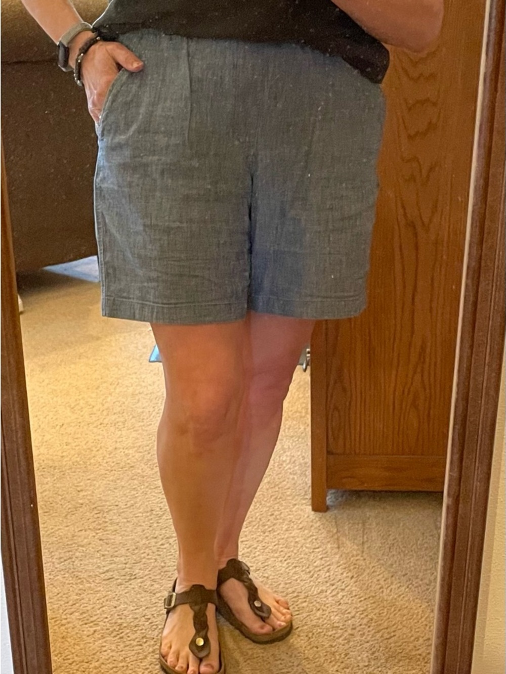 Land’s End blue chambray shorts